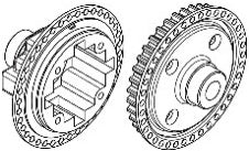 Axon GEAR DIFF PULLEY CASE 38T (1) 3E-020-501 - RCXX - rc racing for professionals