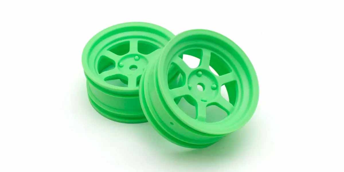 Jantes 1:10 Kyosho Fazer FZD2 Rays TE37V Déport 5 mm (2) vertes