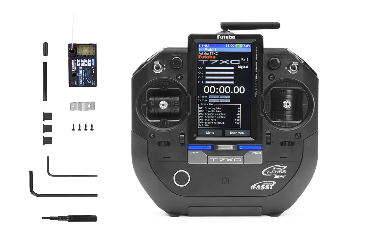 Futaba 7XC Sender mit Knüppel 2.4Ghz T-FHSS / SR + R334SBS Empfänger - RCXX - RC Racing Shop | RC Models | Tuning & Spare Parts for Professionals