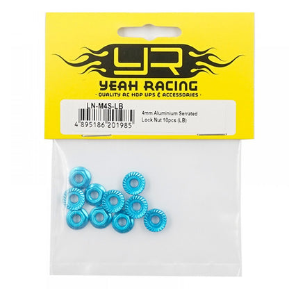Écrou de blocage dentelé en aluminium de 4 mm, 10 pièces (LB)