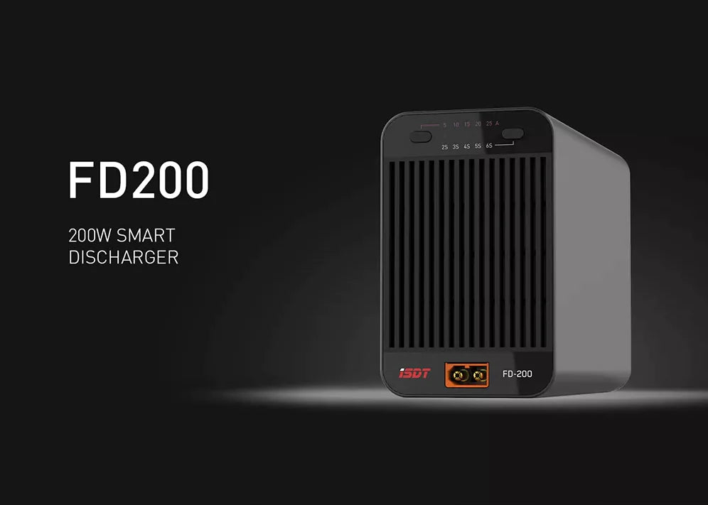 ISDT FD-200 Smart Discharger 2-8 Cell Batteries - 200W / 25A / Wireless APP Control - RCXX - rc racing for professionals