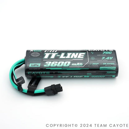 TT-Line Lipo Battery, 70C, 3600mAh, 2S, 7.4V Hardcase CAYOTE mit XT60 Stecker