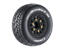 SC-Rocket Reifen M supersoft/Felge schwarz 12/14/17mm (2) LOUISE 1/10 Short-Course Oval (tauschbare Radmitnehmer)