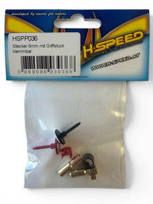 Stecker 5mm mit Griffstück klemmbar