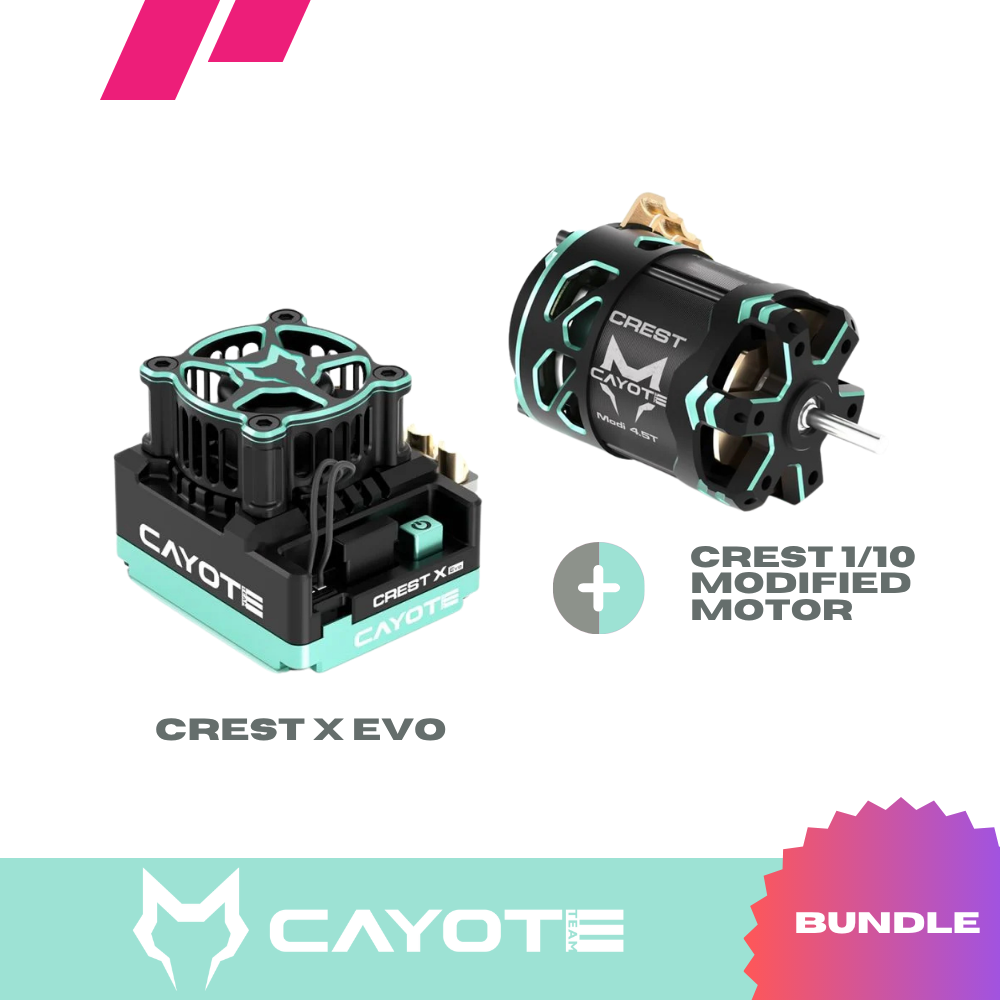 Cayote Bundle | Crest X Evo 1/10 ESC + Crest Modified 1/10 Motor