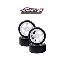 Pneus D-36deg pour M-Chassis, prêts à rouler (4 pcs) – Haut de gamme