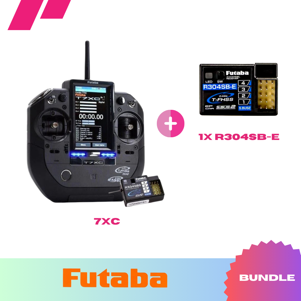 Futaba 7XC Sender + R334SBS Empfänger +1x R304SB-E Empfänger (Bundle) - RCXX - RC Racing Shop | RC Models | Tuning & Spare Parts for Professionals