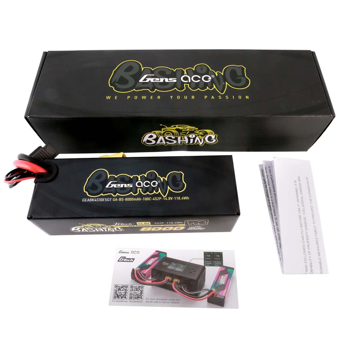 Batterie LiPo GensAce Extreme 4S 14,8 V - 8000 mAh - 100 °C EC5 157 x 53 x 42 mm 760 g G-Tech