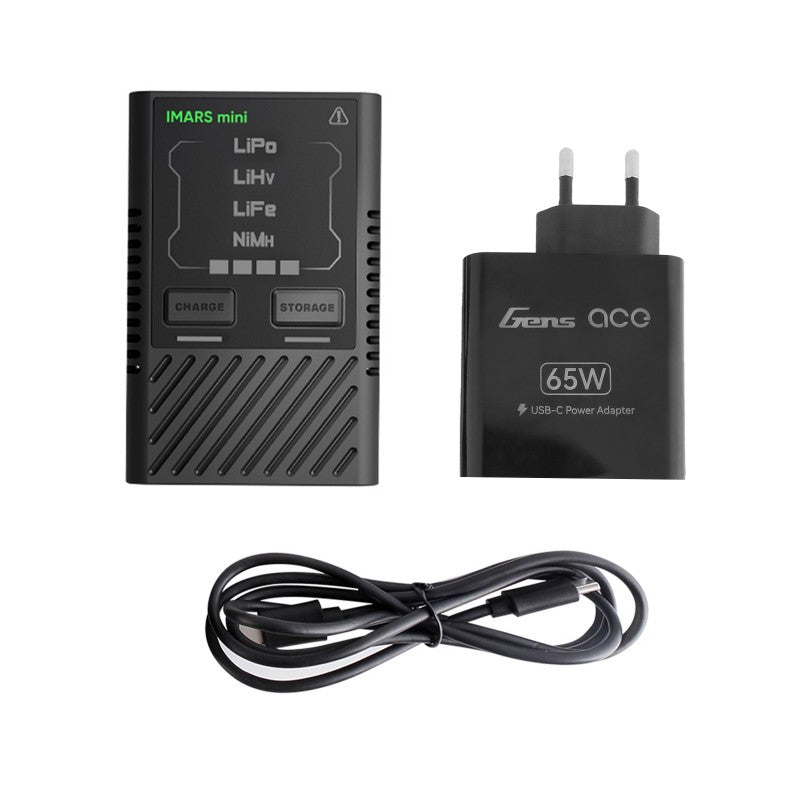 GensAce Ladegeraet iMars Mini USB-C 2-4S mit Netzteil 65W (EU)