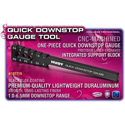 Hudy Quick Downstop Gauge Tool 1.0mm to 6.5mm - H107719 - RCXX - rc racing for professionals