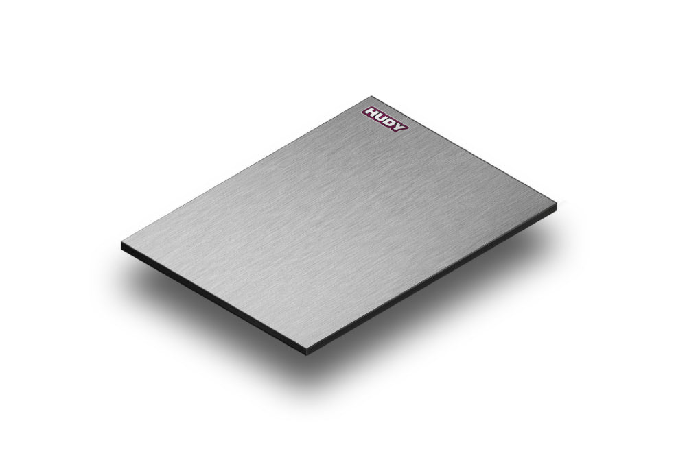 Hudy Setup Board Lightweight SILVER for 1/12 & 1/10 Onroad 289x393mm - H108302 - RCXX - rc racing for professionals