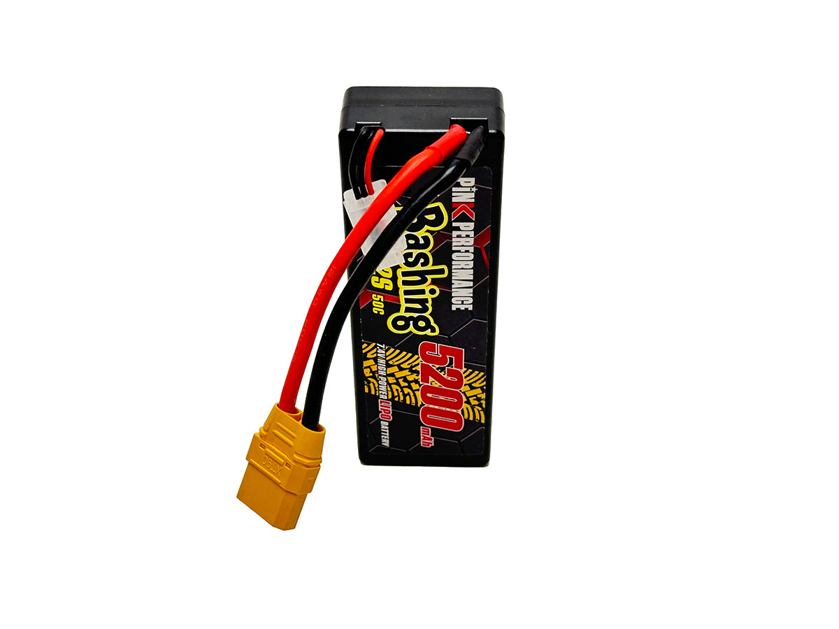 Batterie LiPo rose pour bashing 2S 7,4 V - 5200 mAh - 50C (Multicolore) 139 x 47 x 25 mm 310 g