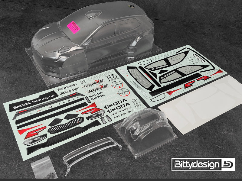Bittydesign SKODA Fabia RS Rally2 1/10 Body - 190mm - BDRX