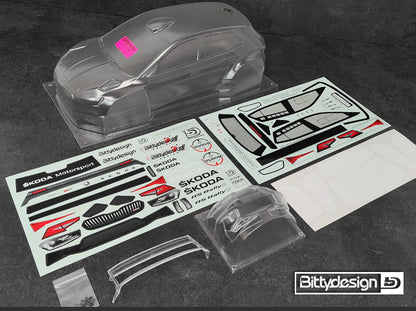 Bittydesign SKODA Fabia RS Rally2 1/10 Body - 190mm - BDRX