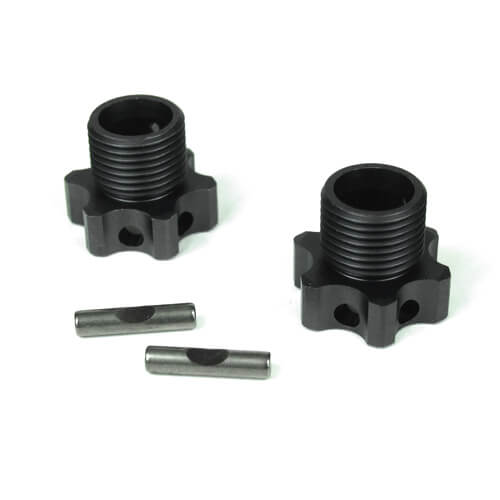 Tekno Wheel Hubs (aluminum, lightened, 2mm offset, w/pins, 2pcs, EB48) - TKR5071C