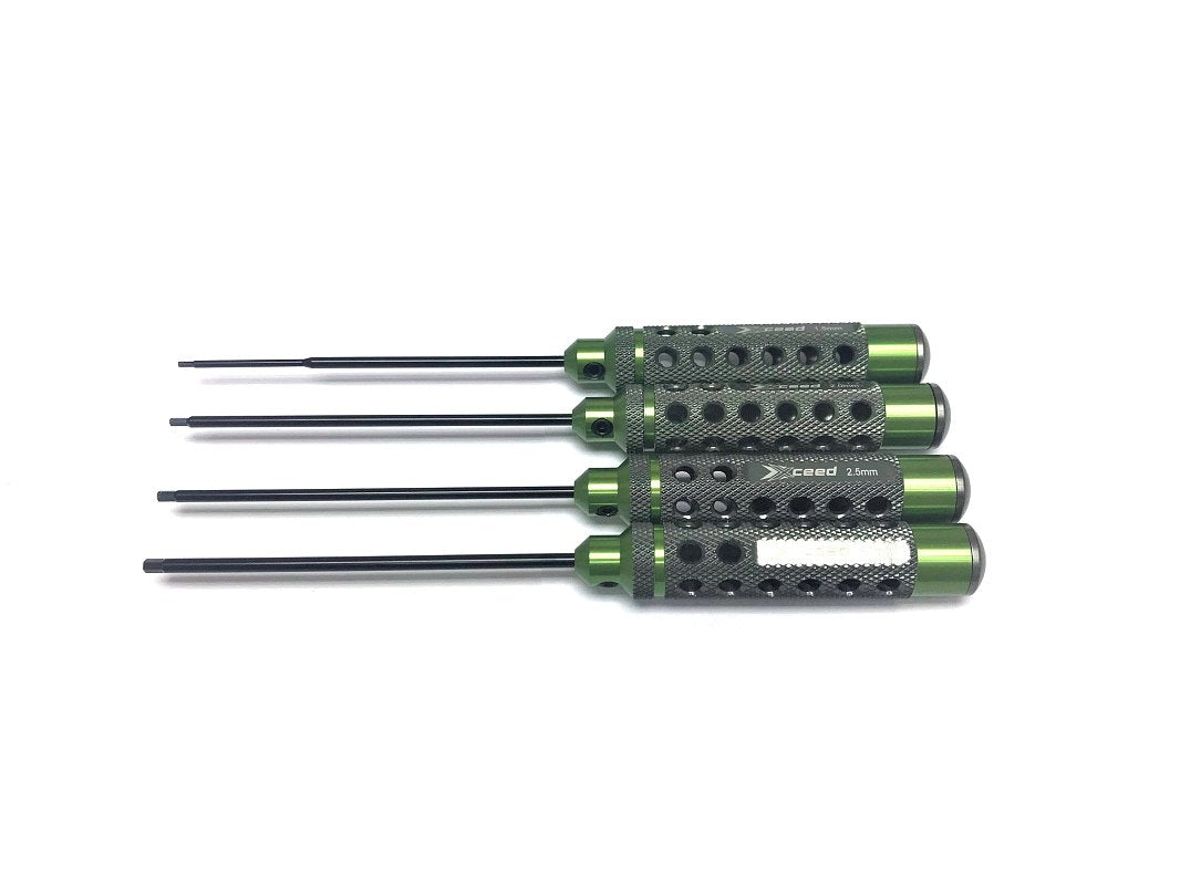 Jeu de clés Allen 1,5 2,0 2,5 et 3,0 x 120 mm (pointe HSS) - (4 pièces)