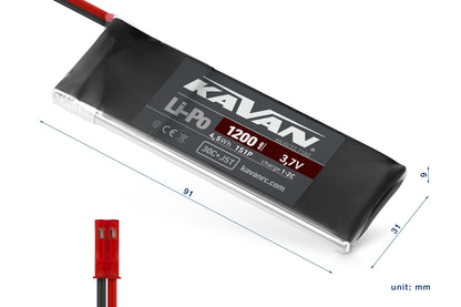 Batterie Li-Po KAVAN 1200mAh 3.7V 30C (1S) JST-BEC