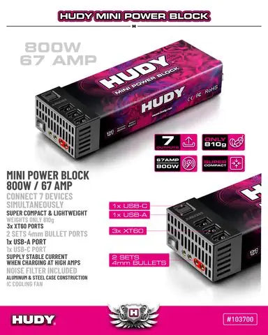 HUDY Mini Power Block 800W / 67 AMP – EU